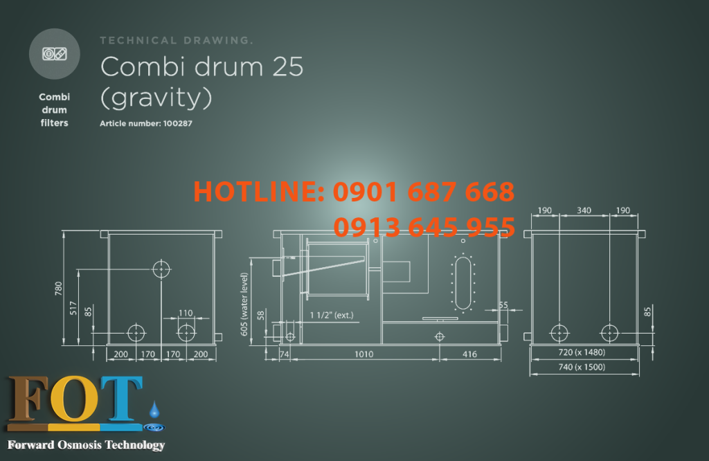 Bộ Lọc Drum Filtreco Combi (25~100m3/h): Giải Pháp Lọc Nước Hồ Tất Cả Trong Một Hiệu Quả